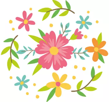 Original t shirt mit floralem frühlingsmuster - TenStickers