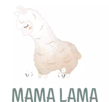 Mama Tochter T Shirt Baby-lama und mutter-lama - TenStickers