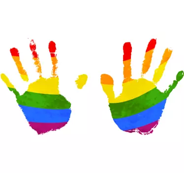 Mutter und tochter t-shirt mit bunten handabdrücken - TenStickers