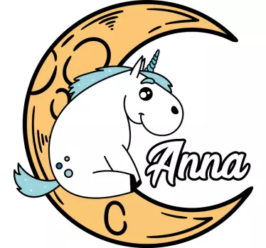 T-shirt mit namen niedliches einhorn mond design - TenStickers