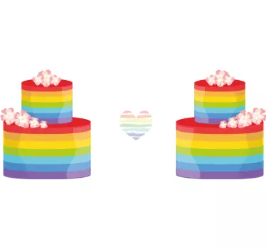 Mutter und tochter t-shirt regenbogenherz kuchen - TenStickers