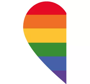 Partner T Shirts Halb-geteilte-LGBT-Herze - TenStickers