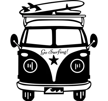 Cartoon hippie van T-Shirt - TenStickers