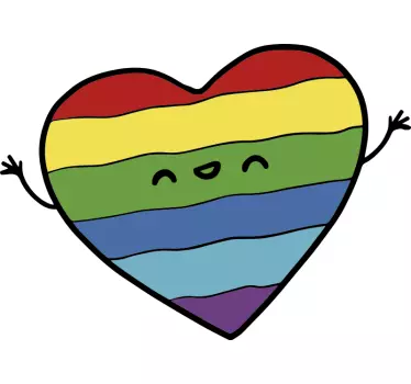 Regenbogen-smiley-herz-t-shirt - TenStickers