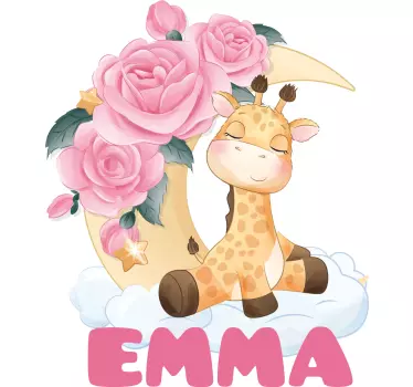 Shirt Baby Süße tiere giraffe mit Namen - TenStickers