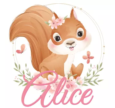 Shirt Baby Süßes eichhörnchen für mädchen mit Namen - TenStickers