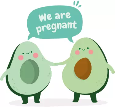 T-shirt mit namen schwangere avocado-pärchen - TenStickers