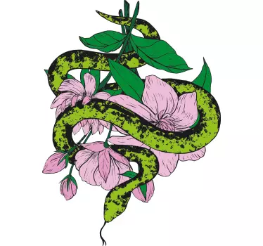 Mutter und tochter t-shirt schlange mit blüten - TenStickers