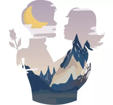 Mutter und tochter t shirt verbindung in silhouette - TenStickers