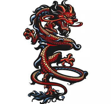 Dunkles zusammengerolltes drachen-t-shirt - TenStickers