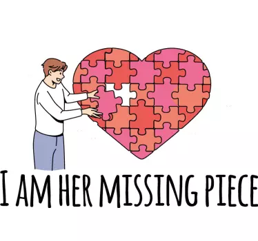Pärchen t shirts puzzle herz verbindung - TenStickers