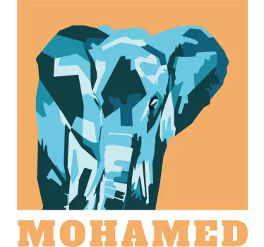 T-shirt mit namen buntes elefantenporträt - TenStickers
