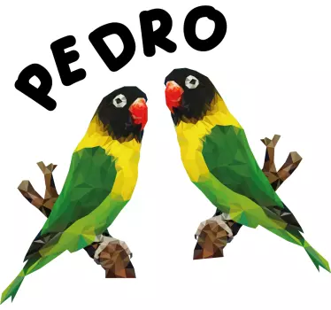 T-shirt mit namen lebendige papageien grafik - TenStickers