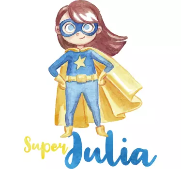 Kinder T Shirt mit Namen Mädchen Superheldin - TenStickers