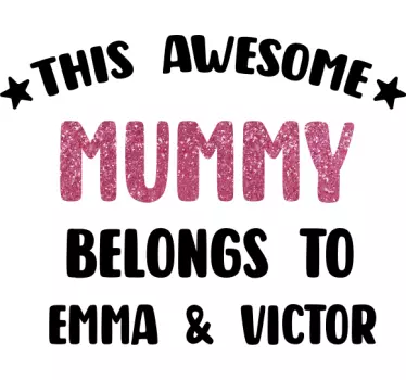Personalisiertes T-Shirt Awesome Mother mit Namen - TenStickers