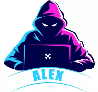 Personalisierter Name T-Shirt Hacker - TenStickers