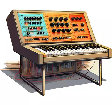 Original T-Shirt retro Synthesizer Tastatur - TenStickers