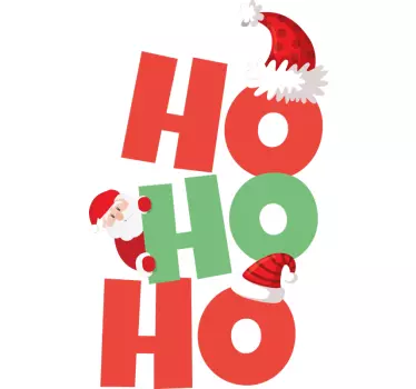 Weihnachten Hoodie  Ho Ho Ho Texte grün und rot - TenStickers