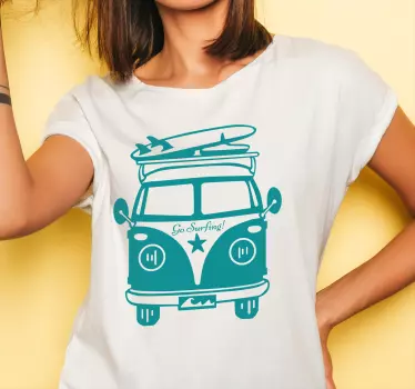 Cartoon hippie van T-Shirt - TenStickers