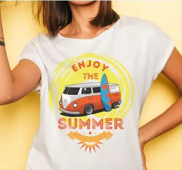 Cartoon-van mit surf-t-shirt - TenStickers