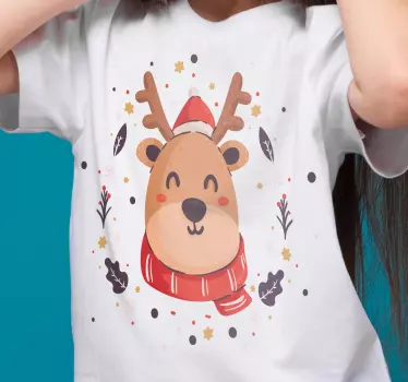 Hoodie mit fröhlichem rentiergesicht - TenStickers