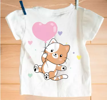 Kinder t shirt mit süßem katzenballon - TenStickers