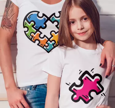 Mama Tochter T Shirt Puzzle-herz - TenStickers