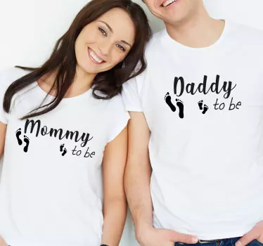 Mutter und tochter t shirt babyfüße mama papa - TenStickers