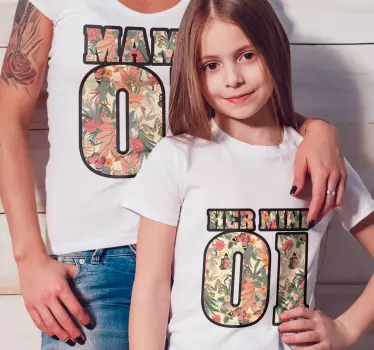 Mutter und tochter t-shirt florale familienverbindung - TenStickers