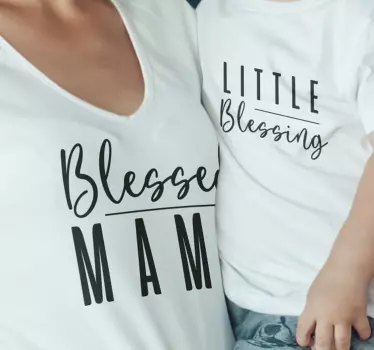 Mutter und tochter t shirt gesegnete familienbindung - TenStickers