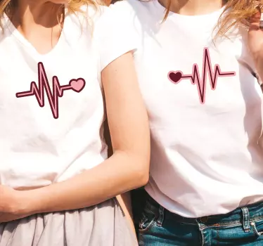 Mutter und tochter t shirt herzschlag liebesverbindung - TenStickers