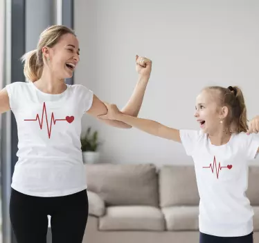 Mutter und tochter t shirt herzschlag verbindung - TenStickers