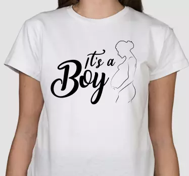 Mutter und tochter t shirt junge angekündigt - TenStickers