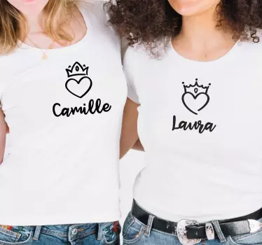 Mutter und tochter t-shirt majestätische herzshirts - TenStickers