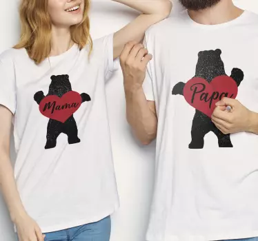 Mutter und tochter t shirt mit bezaubernder bärenliebe - TenStickers
