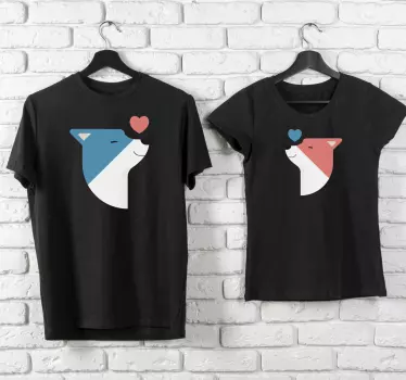 Mutter und tochter t shirt mit bezaubernder fuchs familie - TenStickers