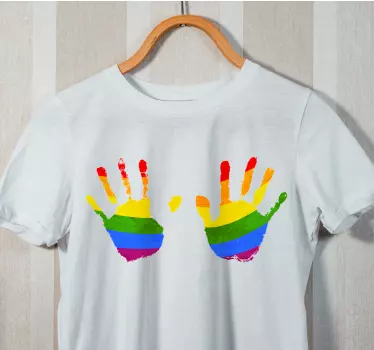 Mutter und tochter t-shirt mit bunten handabdrücken - TenStickers