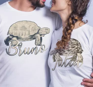 Mutter und tochter t-shirt mit niedlichen schildkröten - TenStickers