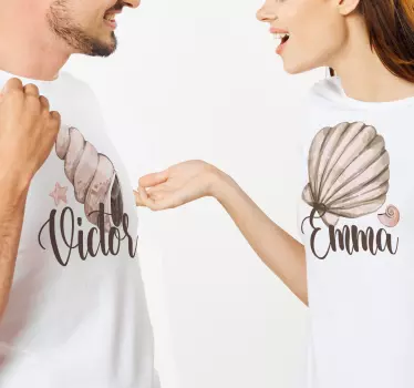Mutter und tochter t shirt personalisierte muschel kleidung - TenStickers