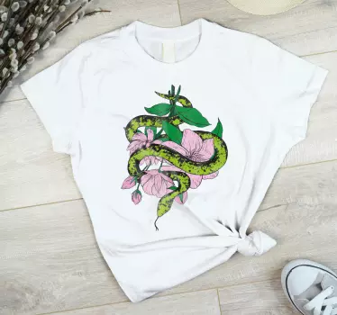 Mutter und tochter t-shirt schlange mit blüten - TenStickers