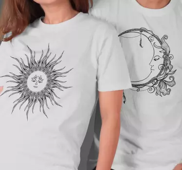 Mutter und tochter t shirt sonnen- und mondsilhouetten - TenStickers
