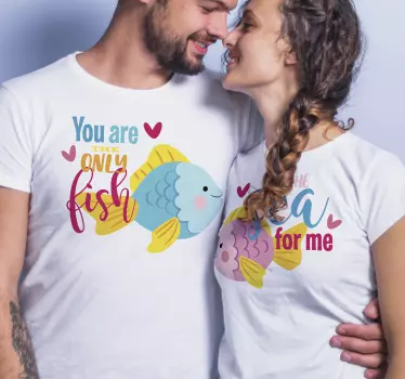Mutter und tochter t shirt süße fischliebe - TenStickers