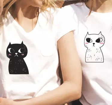 Mutter und tochter t shirt süße katzenfreunde - TenStickers