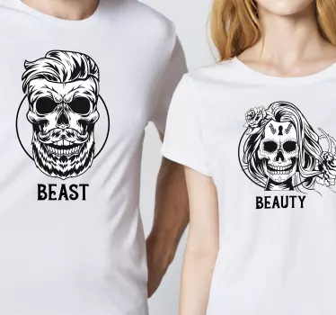 Mutter und tochter t-shirt tier und schönheit set - TenStickers