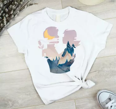 Mutter und tochter t shirt verbindung in silhouette - TenStickers