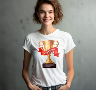 Muttertag T-Shirt Best Mom mit Trophäe - TenStickers