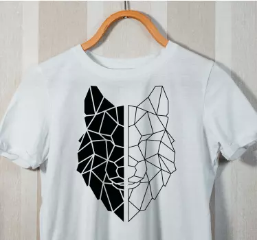 Original t shirt halb schwarz halb weiß - TenStickers