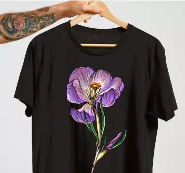 Original t shirt mit anmutigem botanischen muster - TenStickers