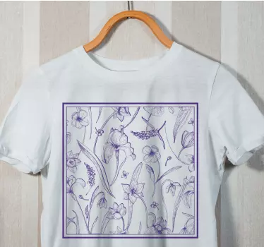 Original t shirt mit botanischem motiv arrangement - TenStickers