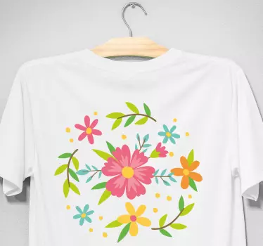 Original t shirt mit floralem frühlingsmuster - TenStickers